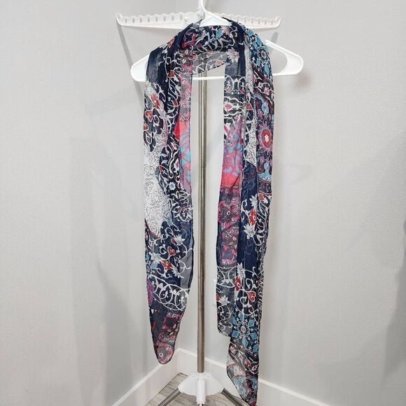 Light Wide Long Shawl Abstract Scarf Wrap - Picture 1 of 4